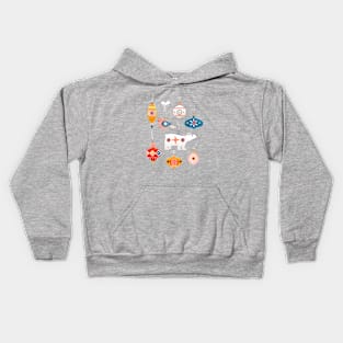 Christmas retro baubles Kids Hoodie